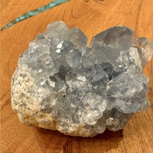 AAA Quality Celestite Geode Cluster, Large Crystal Points >1 lb, Tucson Gem Show
